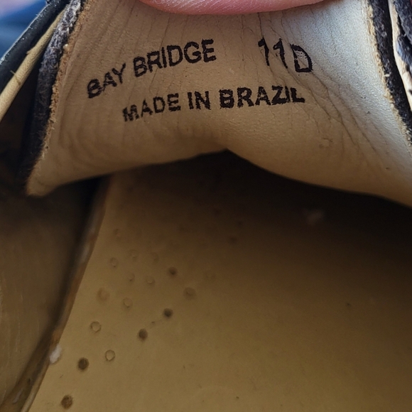 Studio Belvedere Bay Bridge Men's Size 11D Black Leather Split Toe Oxford Shoes - Picture 3 of 11